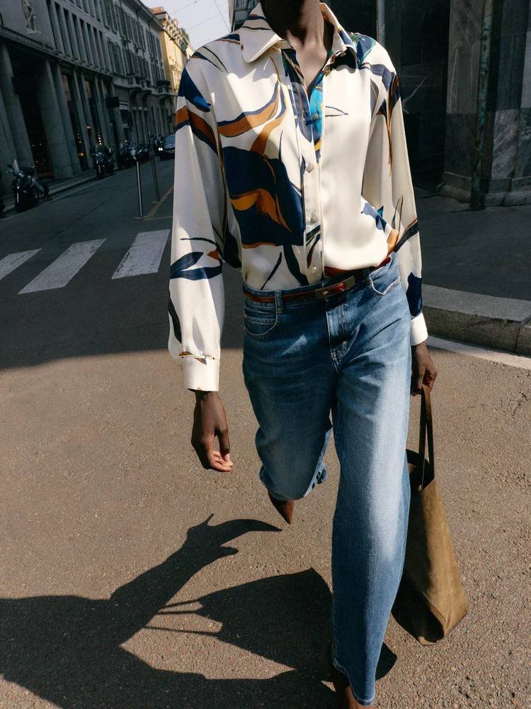 Satin Shirt - Flowery
