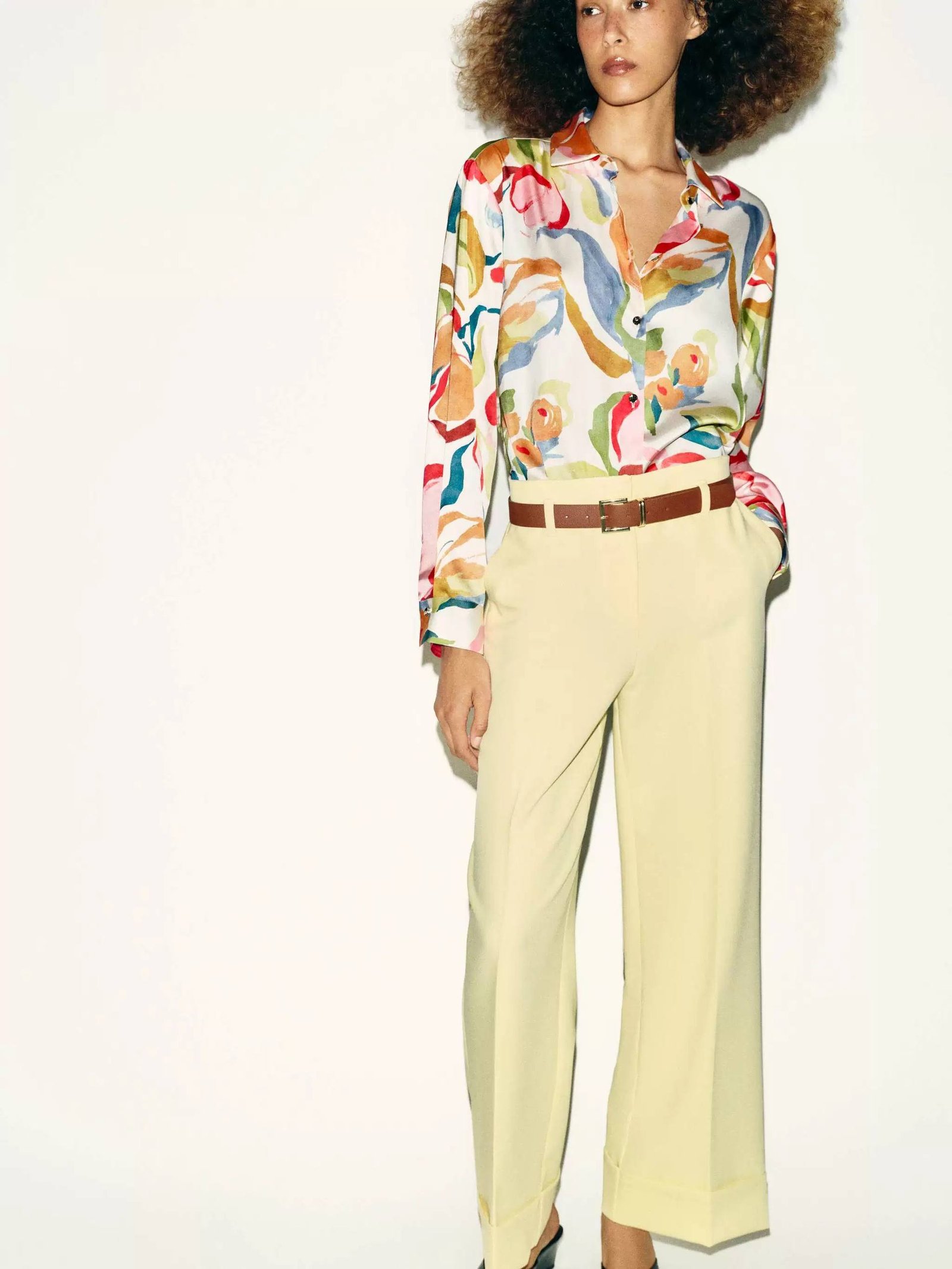 Satin Shirt - Flowery